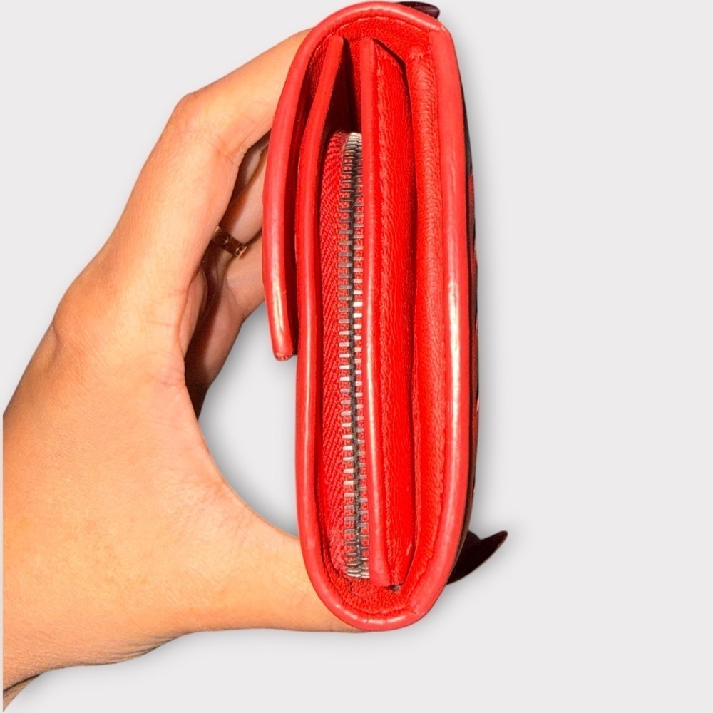 Bottega Veneta Red Intrecciato Woven Leather Continental Wallet (Authentic - Picture 13 of 16